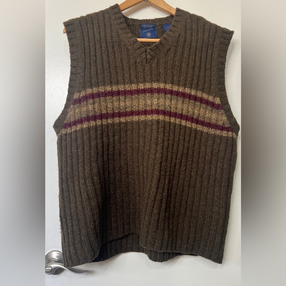 Vinatge American Eagle Limited Edition Wool Silk Sweater Vest Men’s L Knit